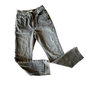 Good American High Waisted Washed Black Long Straight Leg Jeans 4/27‎